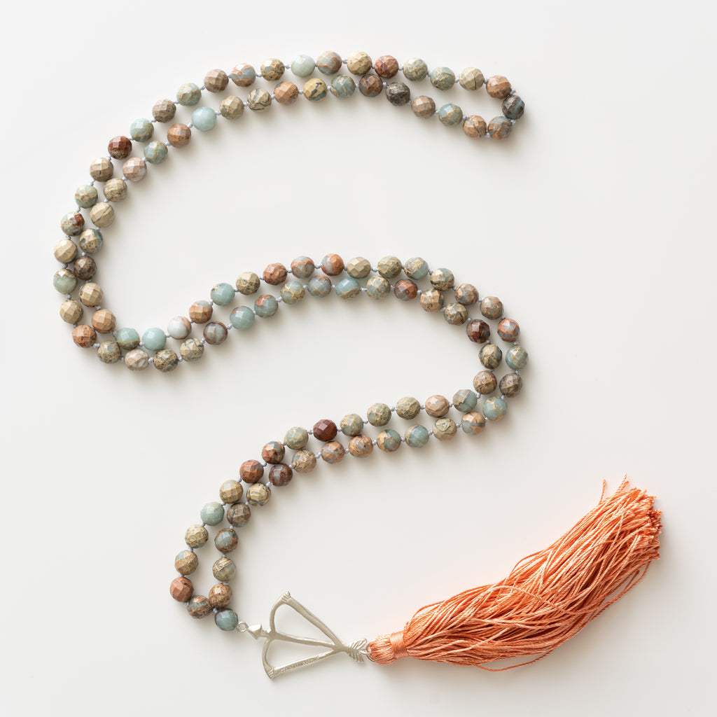 Faceted Peruvian Blue Opal Mala
