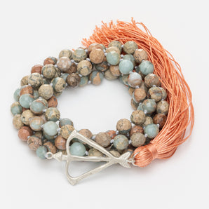 Faceted Peruvian Blue Opal Mala