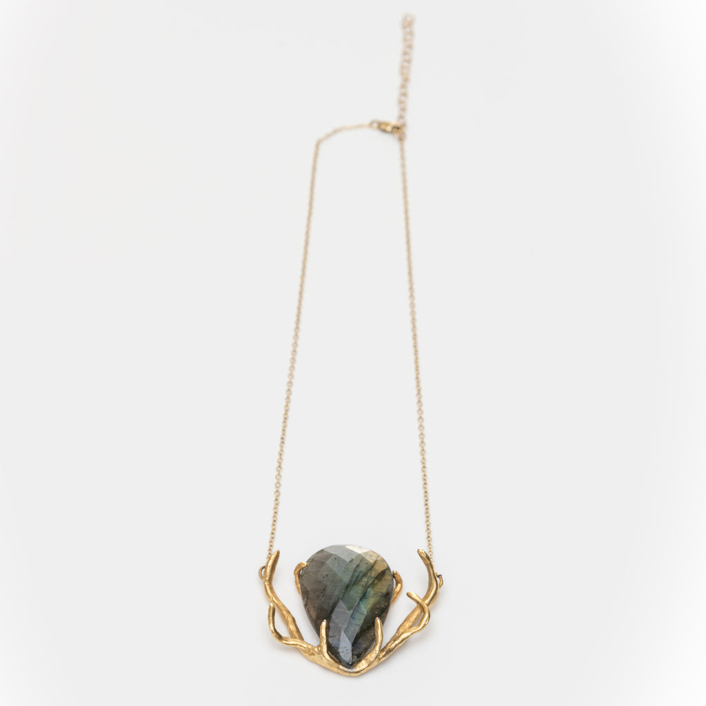 High Vibrational Rare Faceted Fiery Labradorite Huntress Necklace