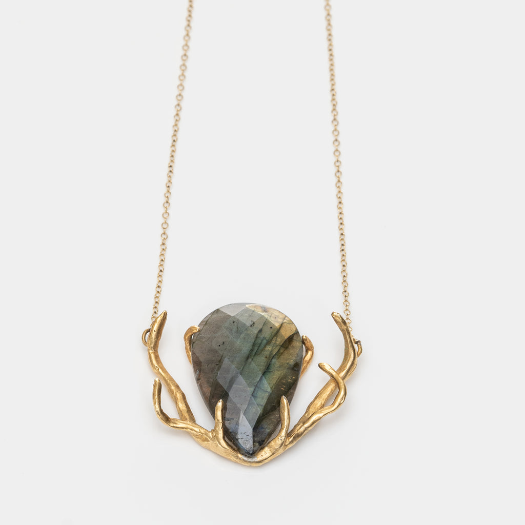 High Vibrational Rare Faceted Fiery Labradorite Huntress Necklace